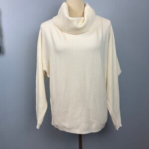 Anthropologie Cyrus Cowl Neck Turtleneck Sweater Cream Cozy Core Minimalist Sm.
